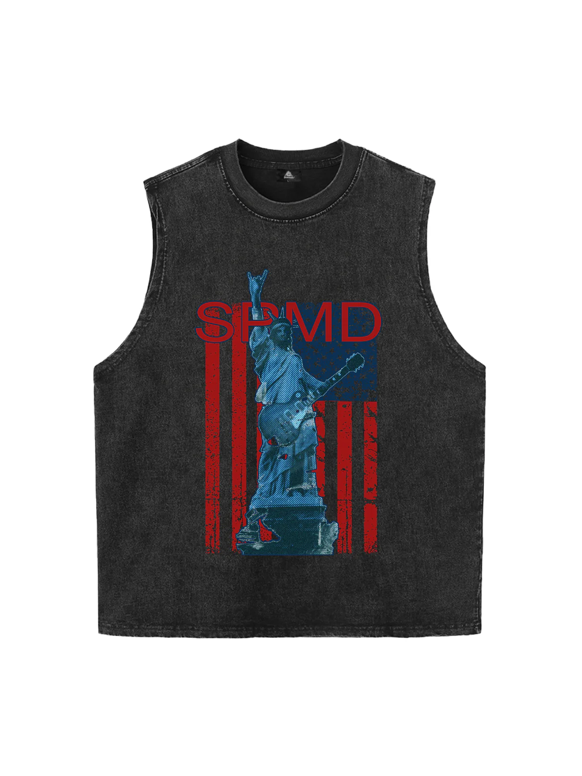 Original Patriotic Rock Tank Top with Iconic Statue Design