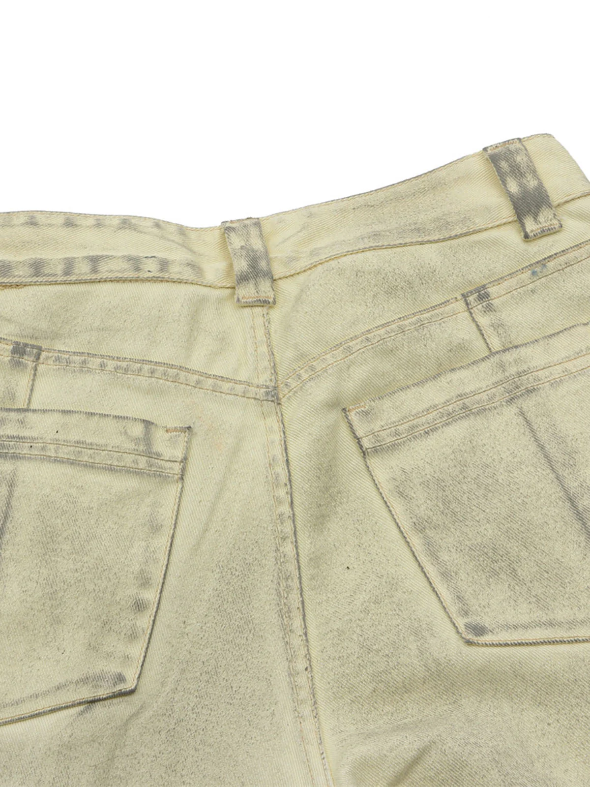 Washed Distressed Detachable Scarf Barrel Jeans