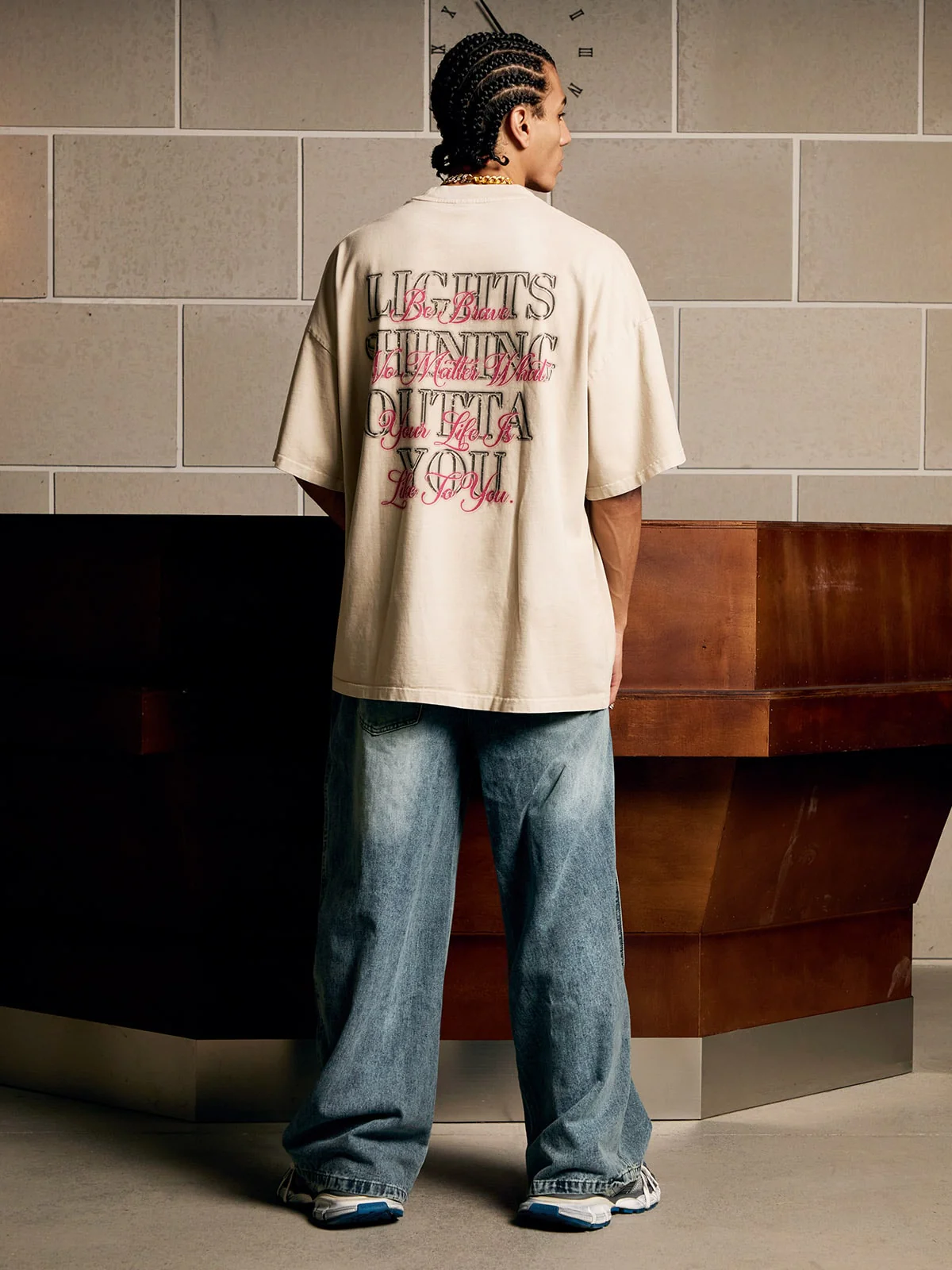 Full Diamond Tooth Pattern T-Shirt - 2258