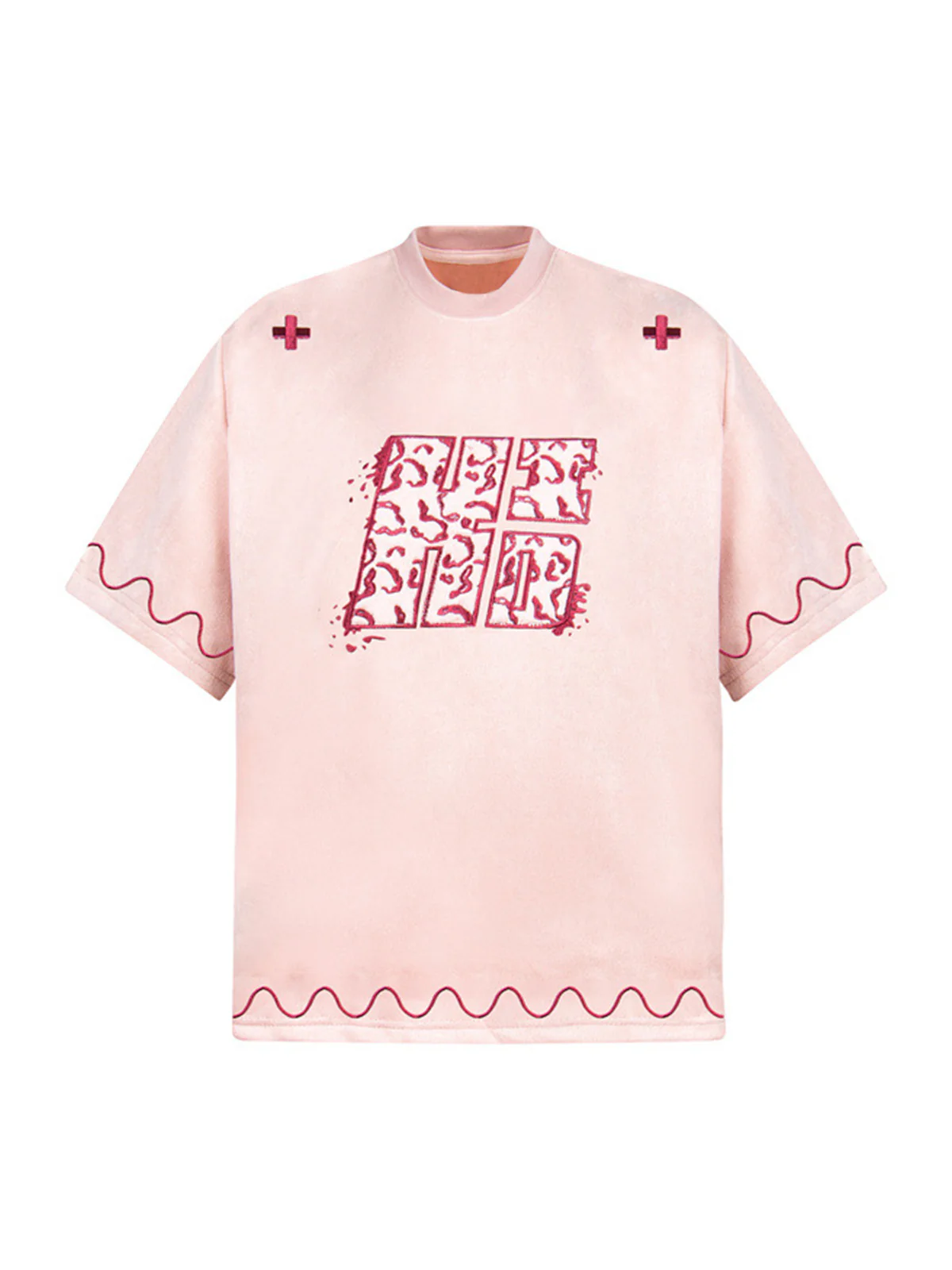 Cross and Wave Print T-Shirt