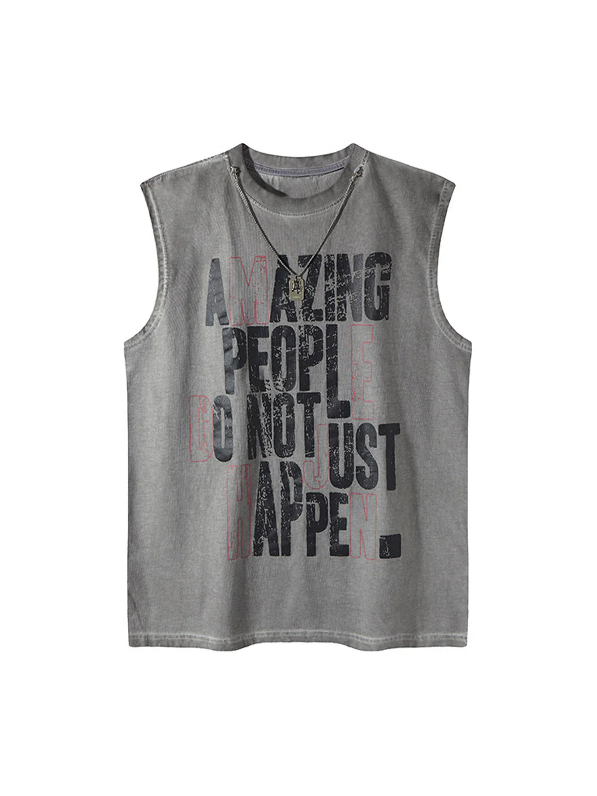 Graphic Lettering Chain Vest
