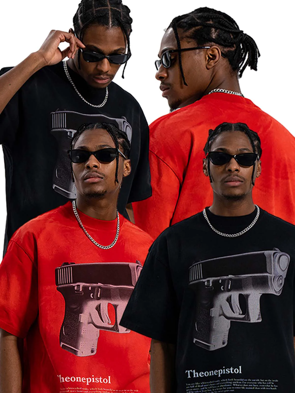 Graphic Gun Print T-Shirt - Bold Statement for Urban Style