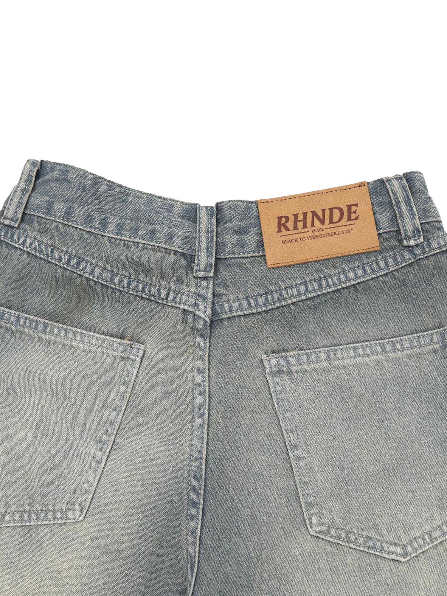 Thesupermade Washed Denim Hip-Hop Shorts - 2372