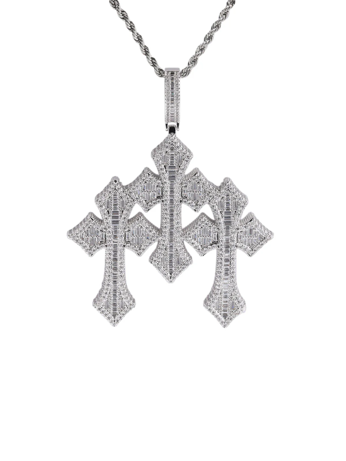 Cross Zircon Pendant Copper Necklace