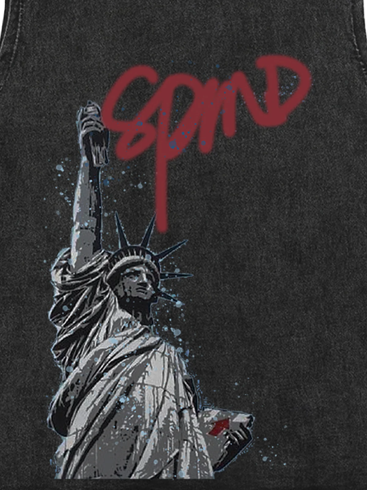 Orginal Funny Graffiti Statue Of Liberty Print Vest