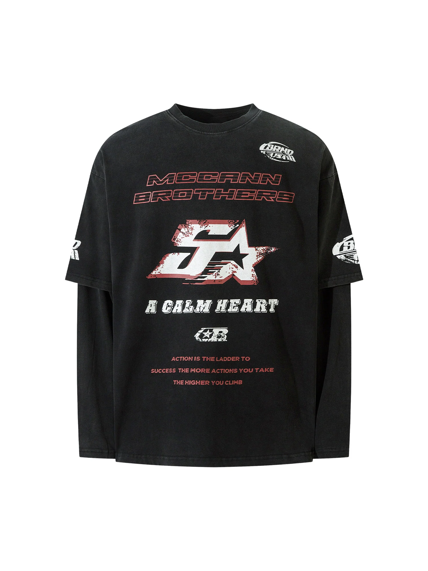 Thesupermade High Street Hip-hop Patchwork Long-sleeved T-shirt - 2269