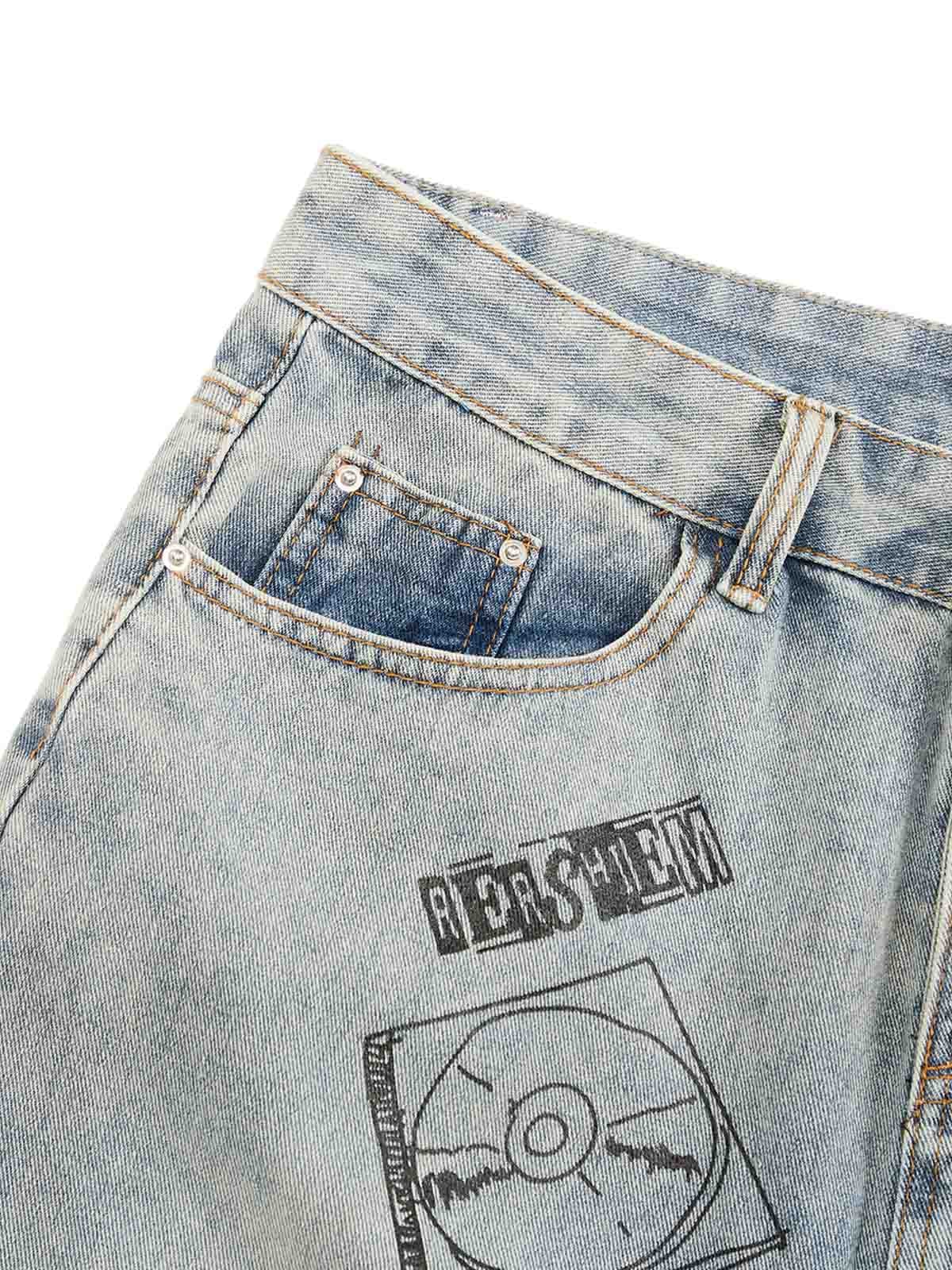 Retro Fun Graffiti Denim Jorts
