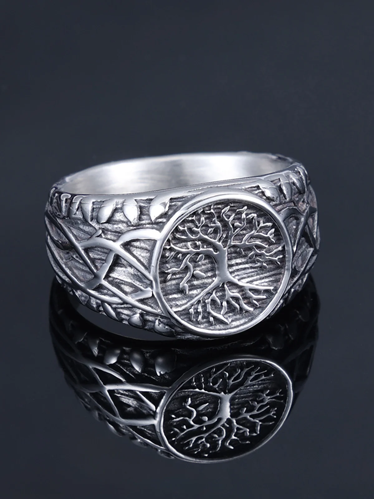 Tree Of Life Vine Stainless Steel Ring