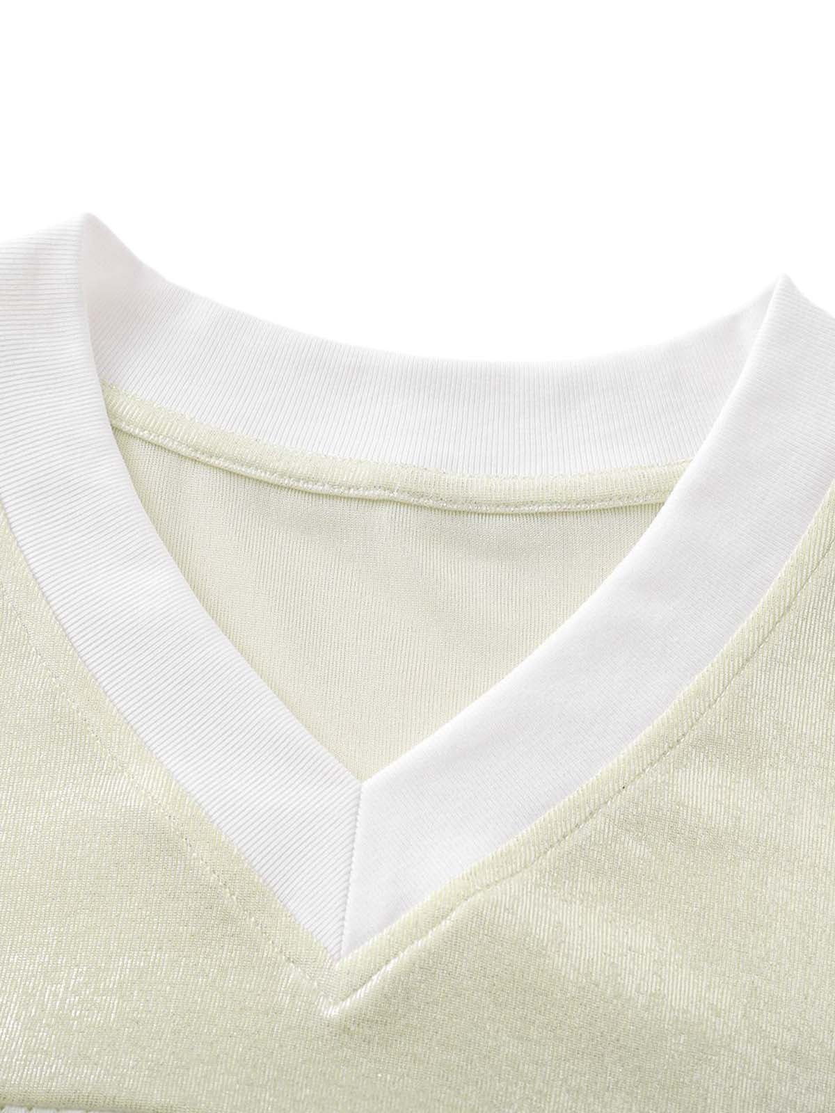 Street Stitching Mesh Character Print T-shirt