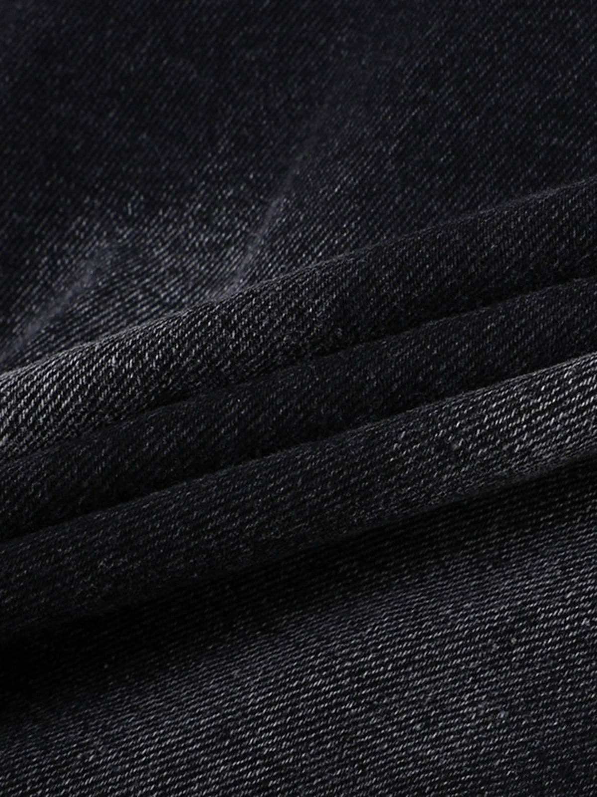 Distressed Washed Workwear Denim Shirt And Jorts Set