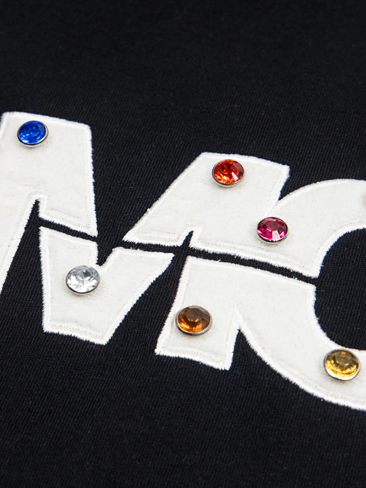 Street Retro MOOD Patch Embroidered Rivet T-shirt