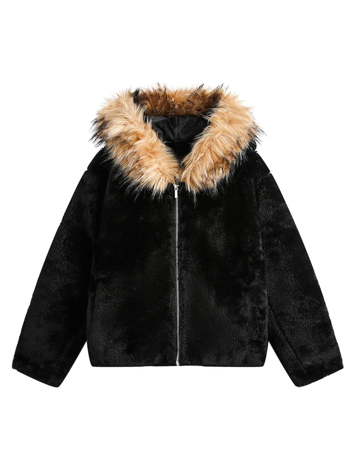 Thesupermade Fur Hooded Quilted Sherpa Jacket - 2304