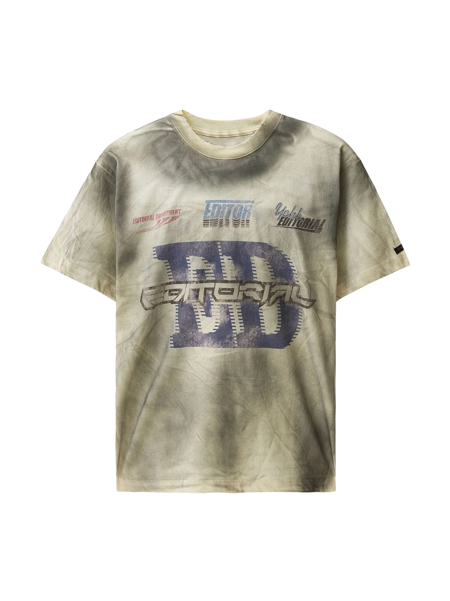 Thesupermade Dirty Wash Heavy Print Street Rap T-Shirt - 2392
