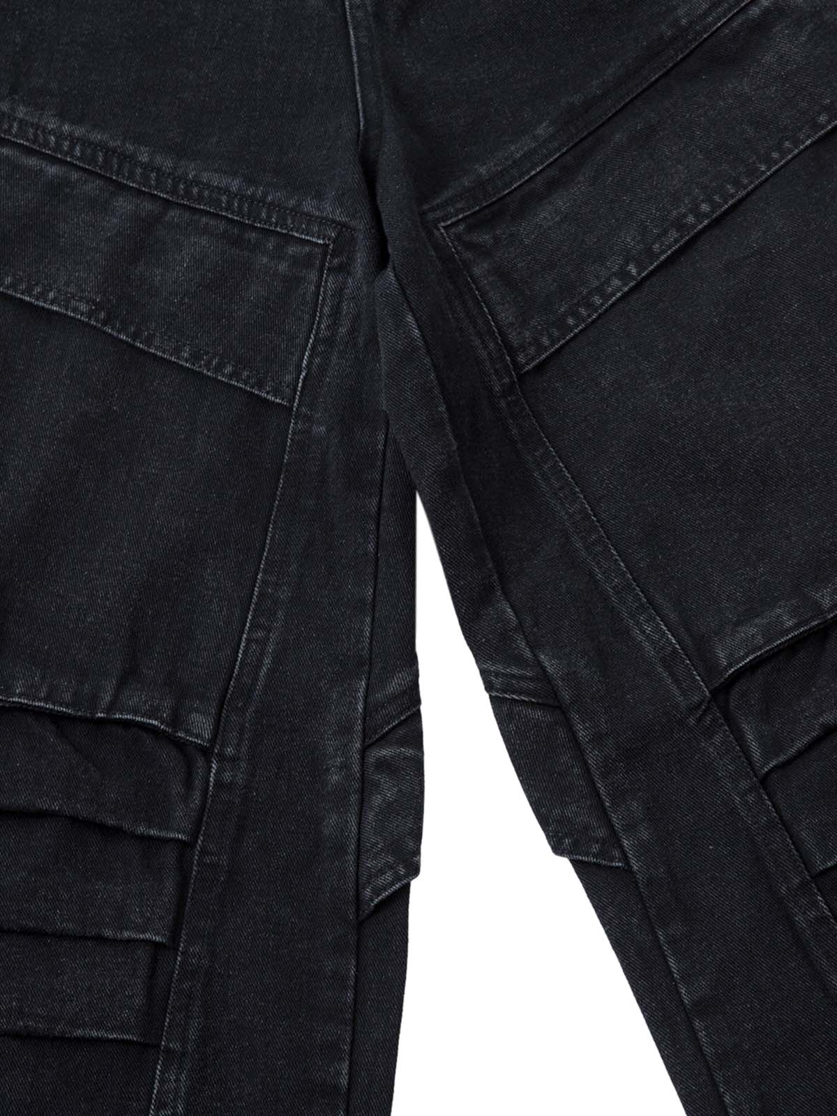 Deconstructed Split Pleated Pocket Cargo Jeans