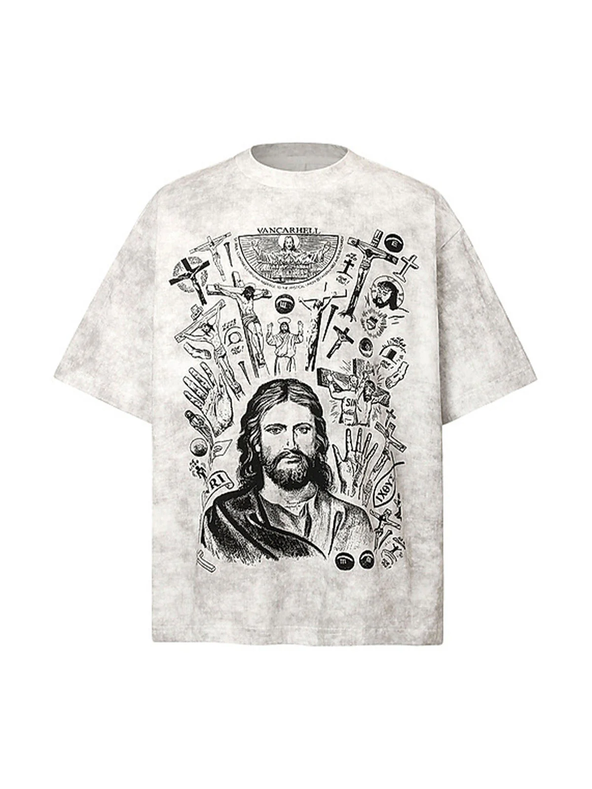 Vintage Cross Figure Print T-shirt