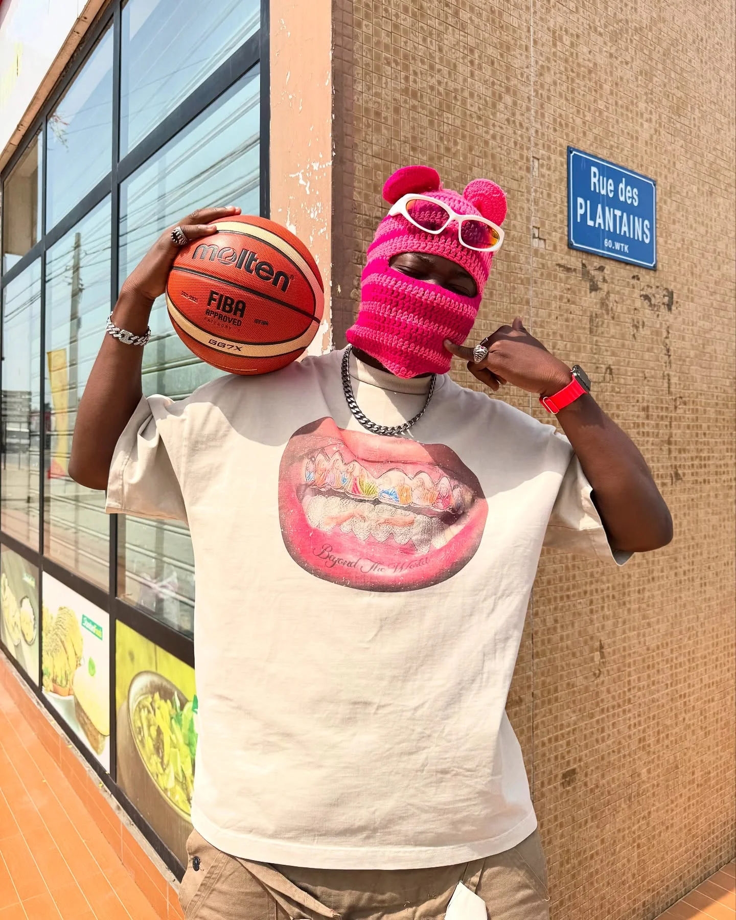 Full Diamond Tooth Pattern T-Shirt - 2258