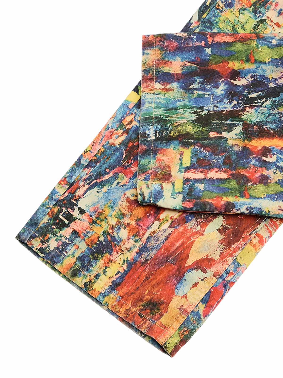 Street Oil Painting Color Straight Jeans - 2348