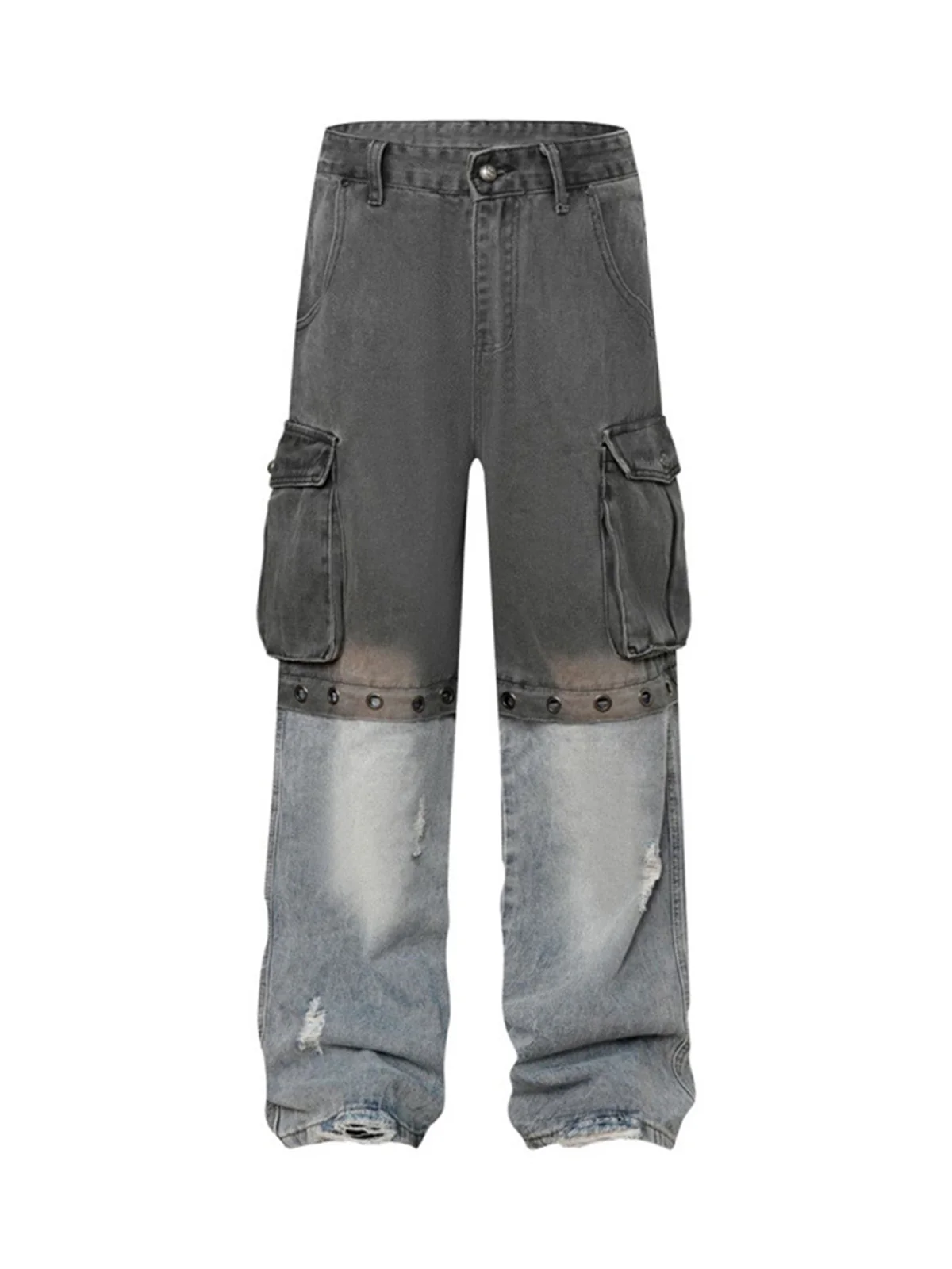 Deconstructed Detachable Split Cargo Jeans