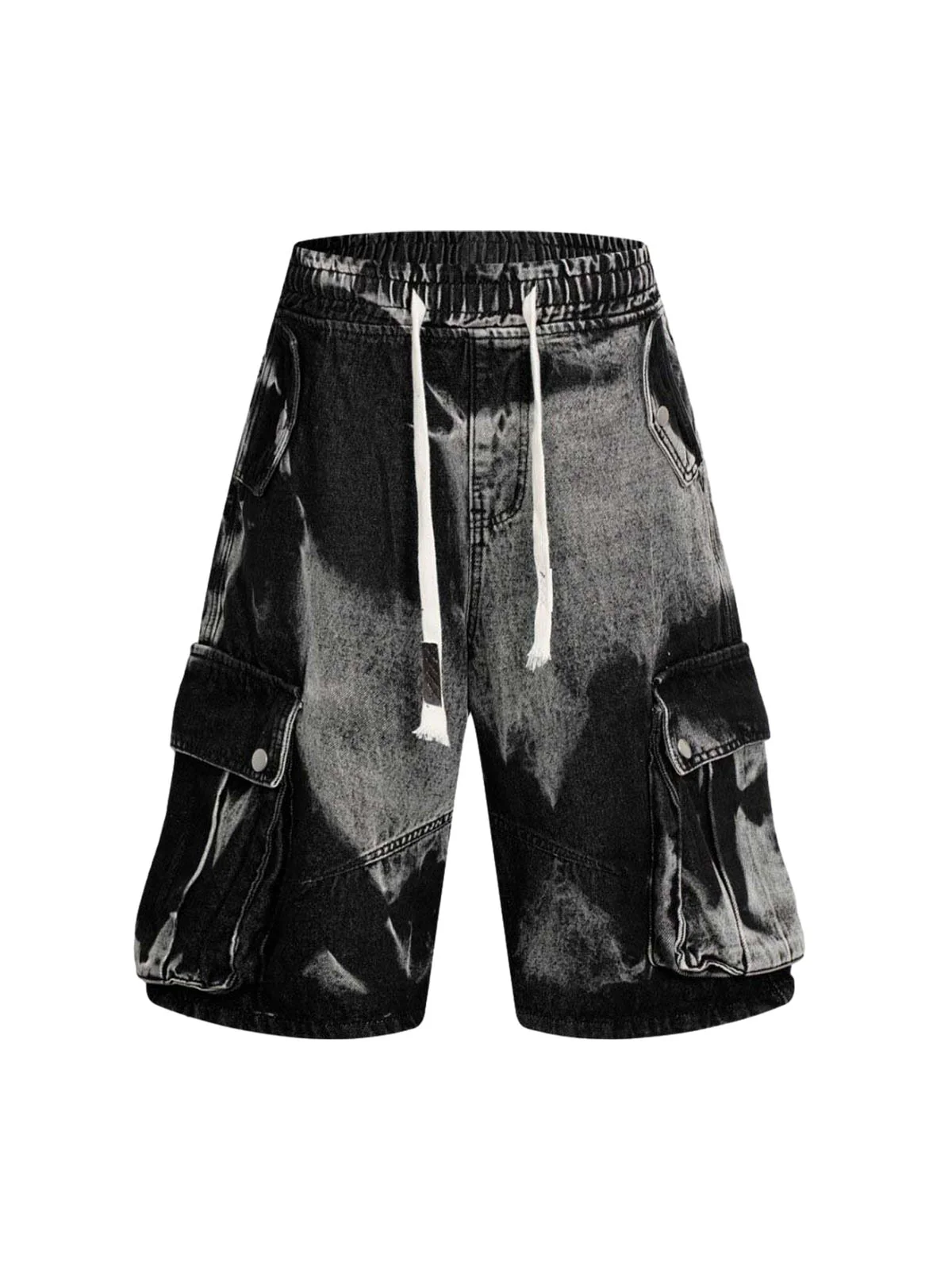 Tie-Dye Drawstring Cargo Jorts