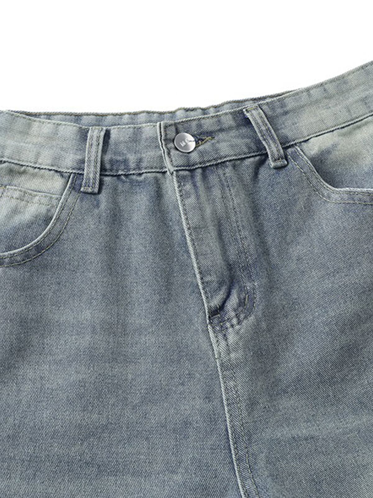 Distressed Raw Edge Baggy Jeans