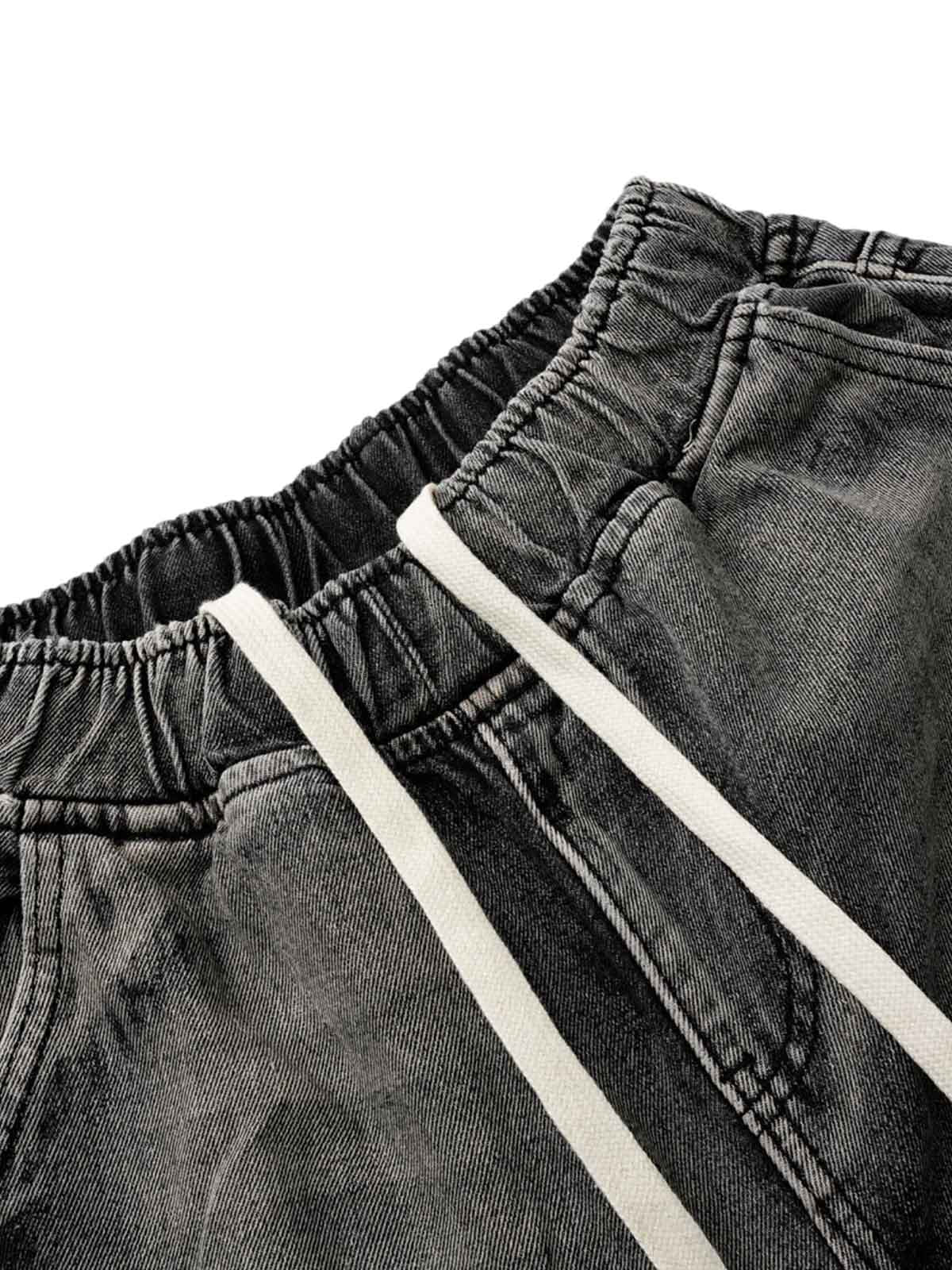 Washed Cargo Denim Shorts - 2382