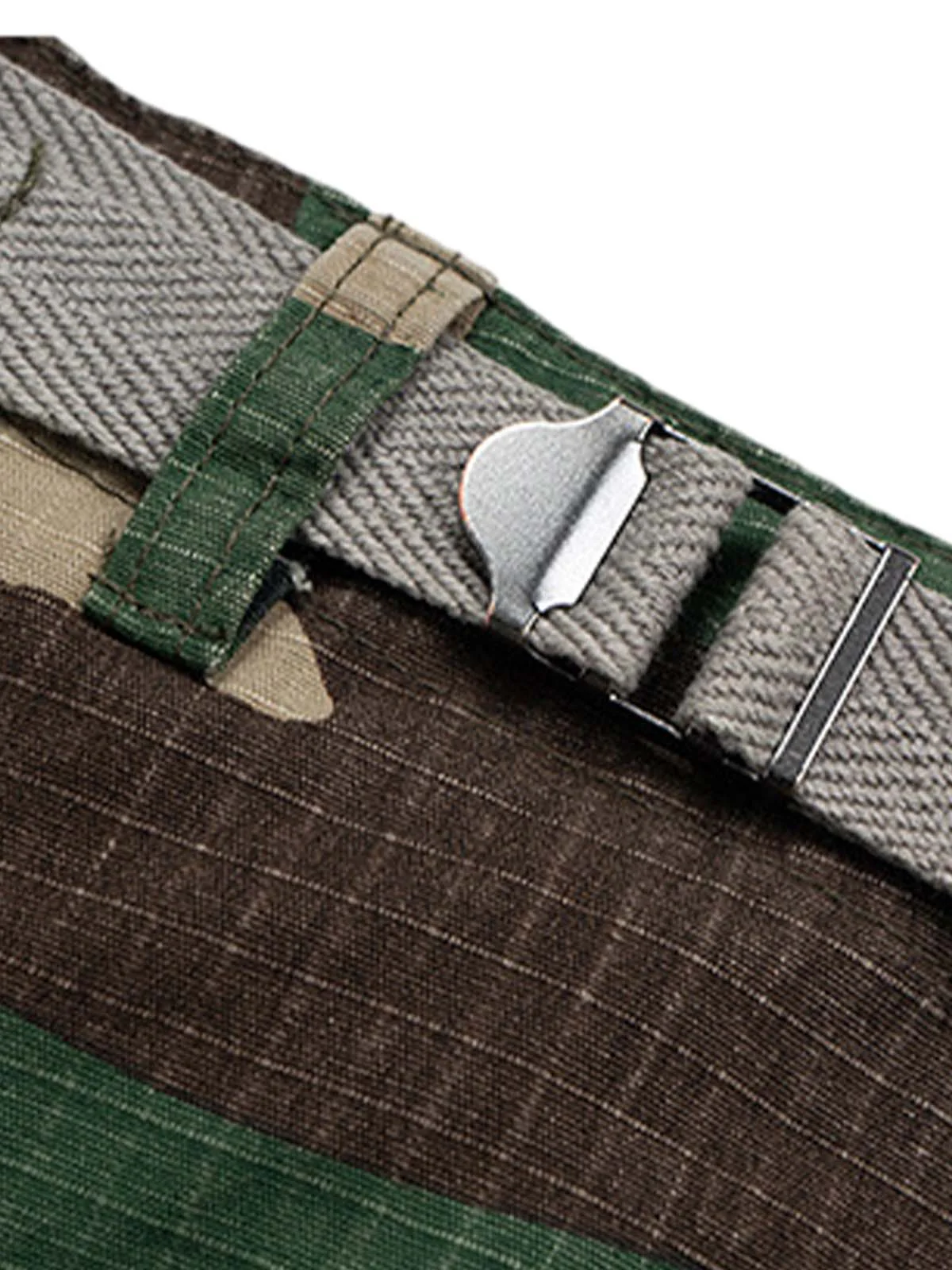 Camouflage Buckle Waist Cropped Cargo Shorts