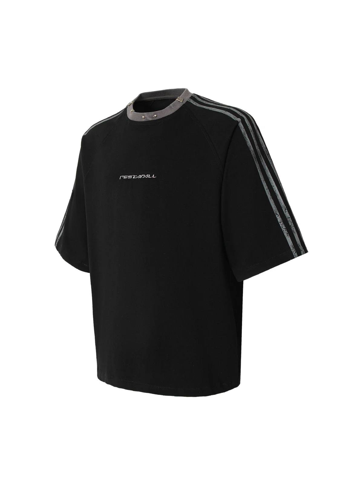 Heavy Washed Street Metal Collar T-shirt