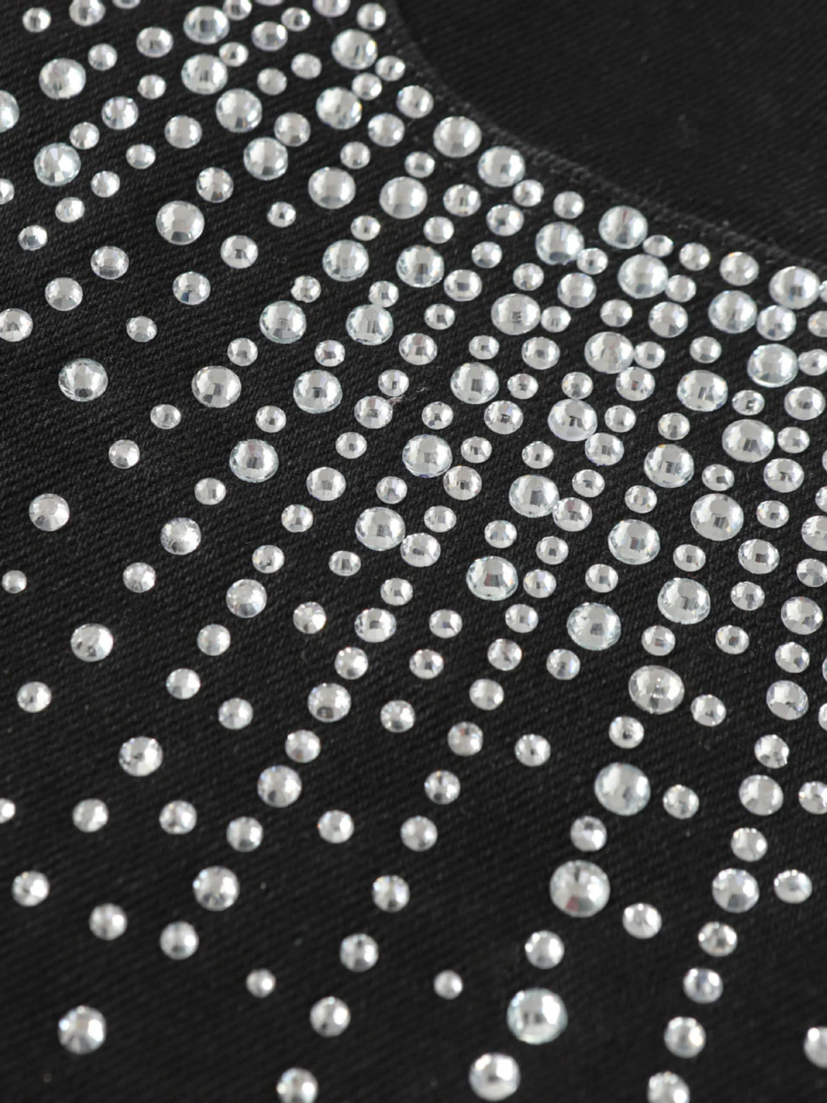 Retro Washed Rhinestone Raw Edge Denim Shorts