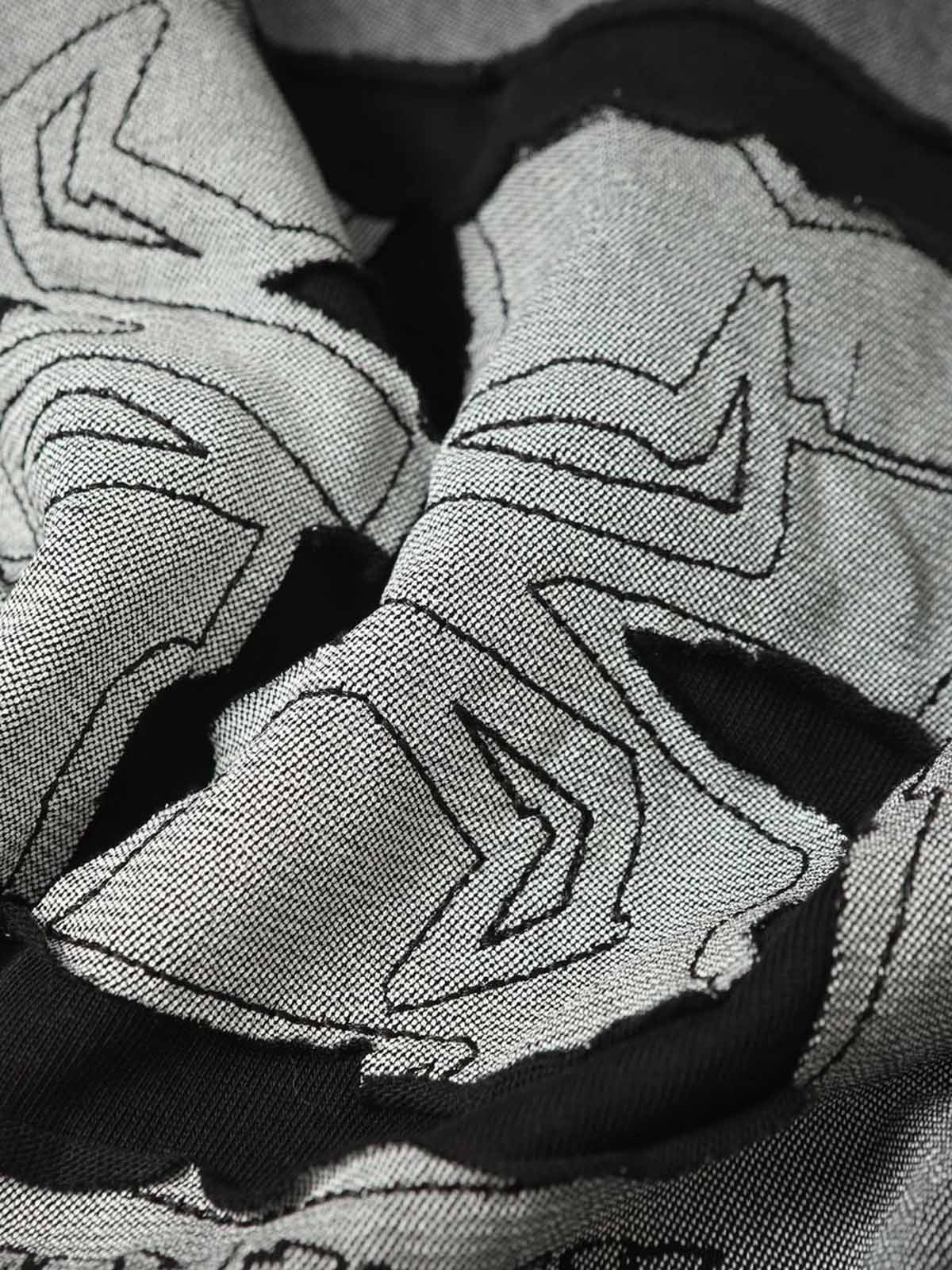 Washed  Patch Embroidery T-shirt