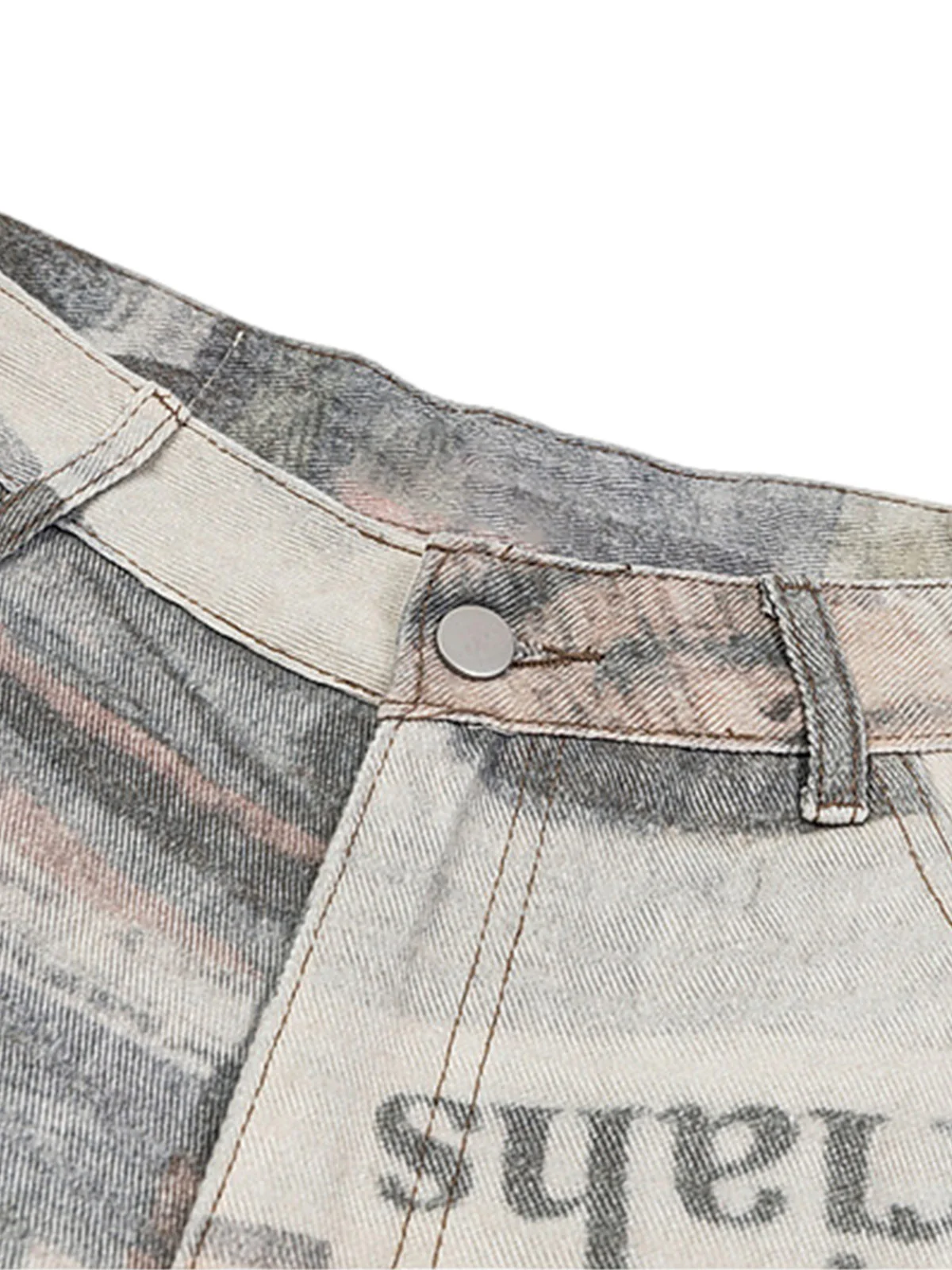 Graffiti Newspaper Baggy Jeans