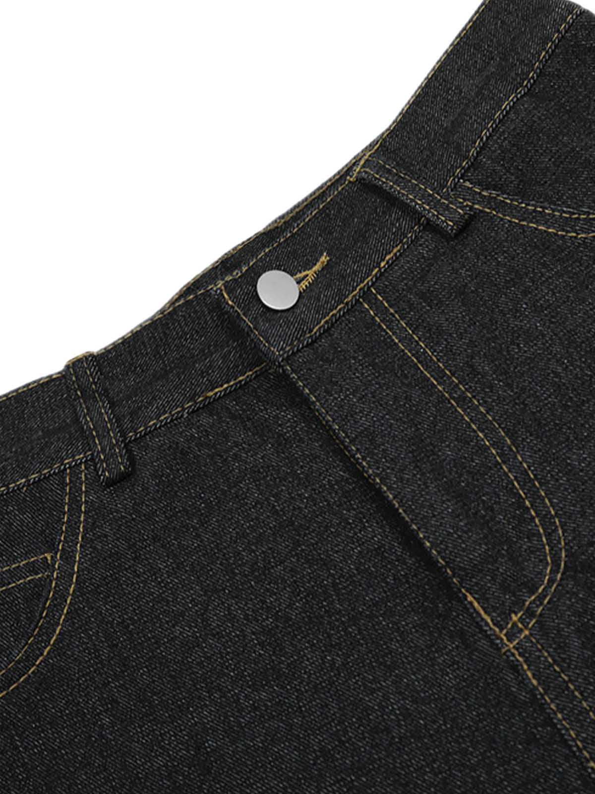 Washed Cheetah Print Patchwork Denim Jorts