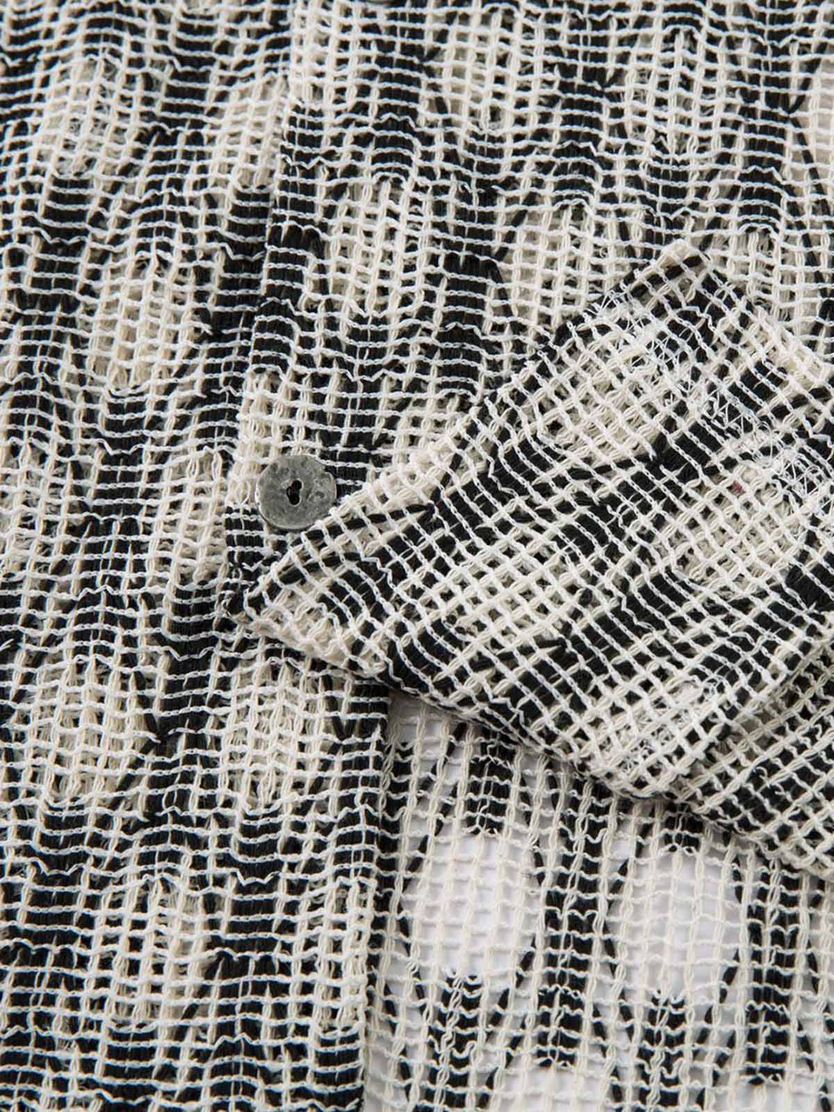 Crochet Hollow Button-Up Shirt