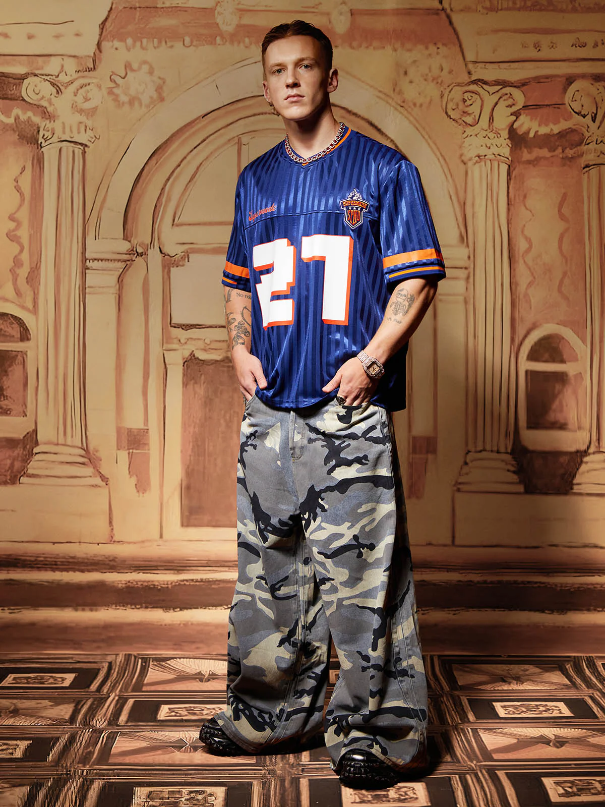 Street Retro Camouflage Baggy Jeans - 2395