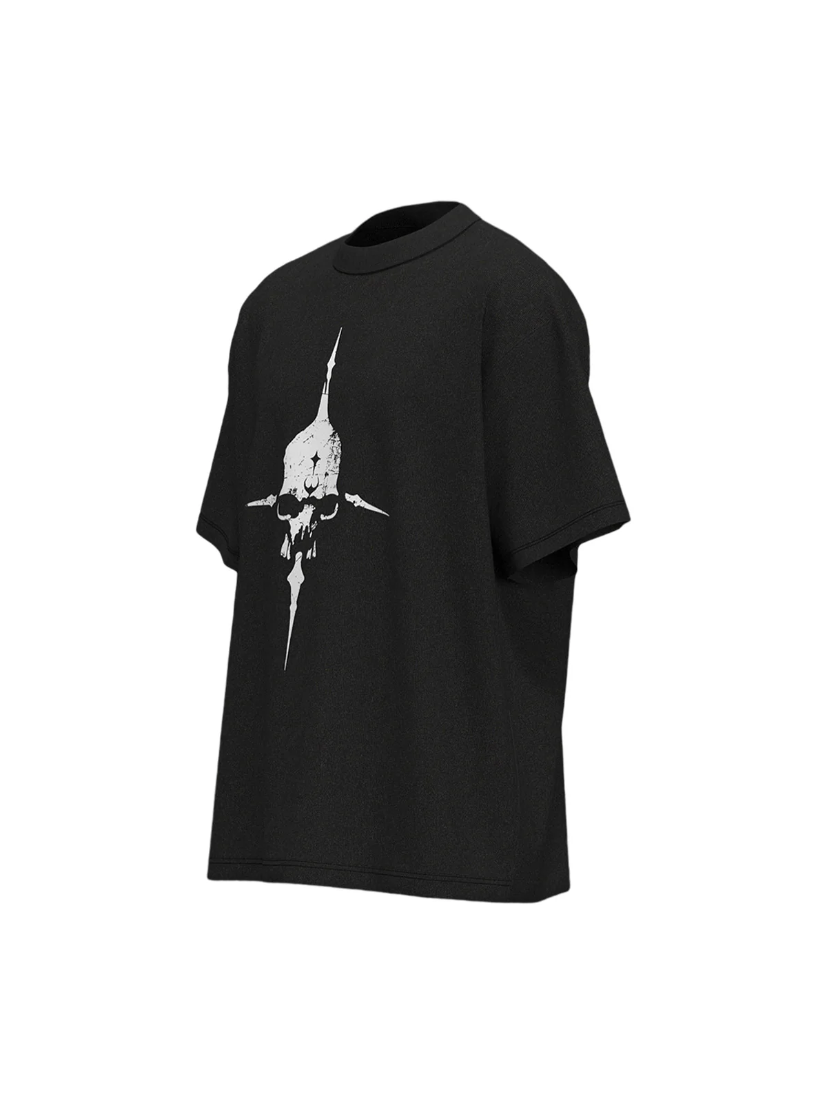 Distressed Skull Cross Graphic T-Shirt
