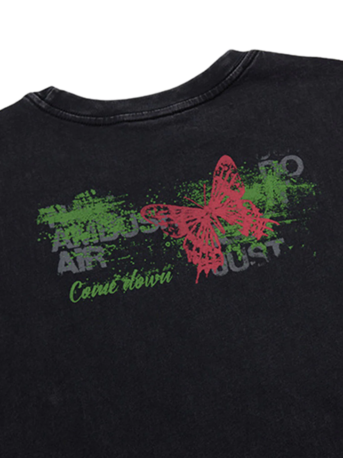 Distressed Graphic Butterfly Print Vest