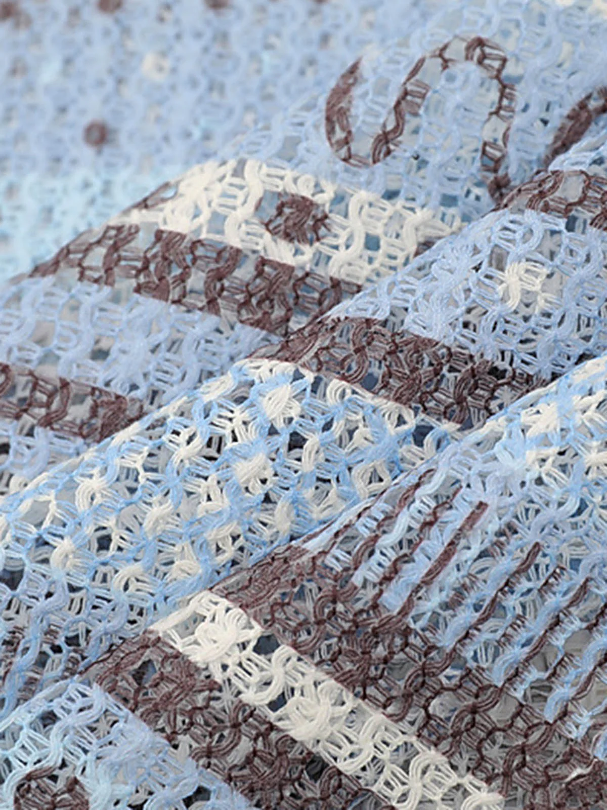 Retro Gradient Striped Hollow POLO Shirt