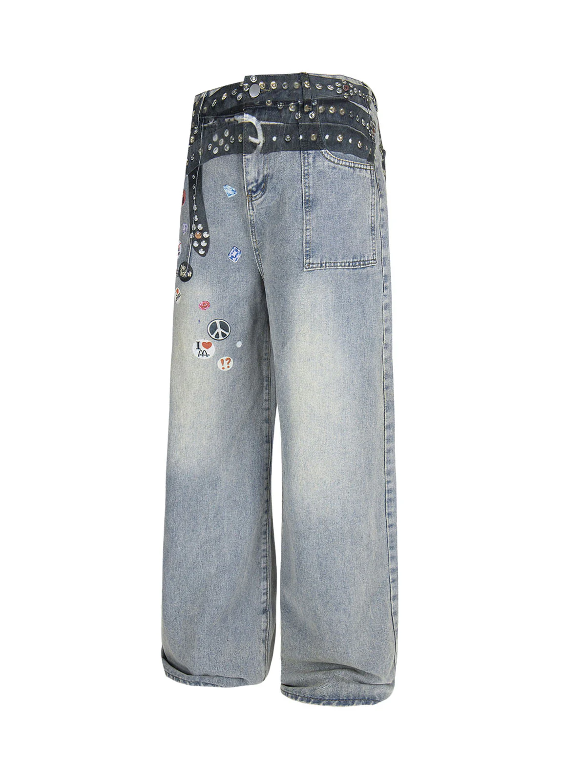 Print RO Style Baggy Jeans