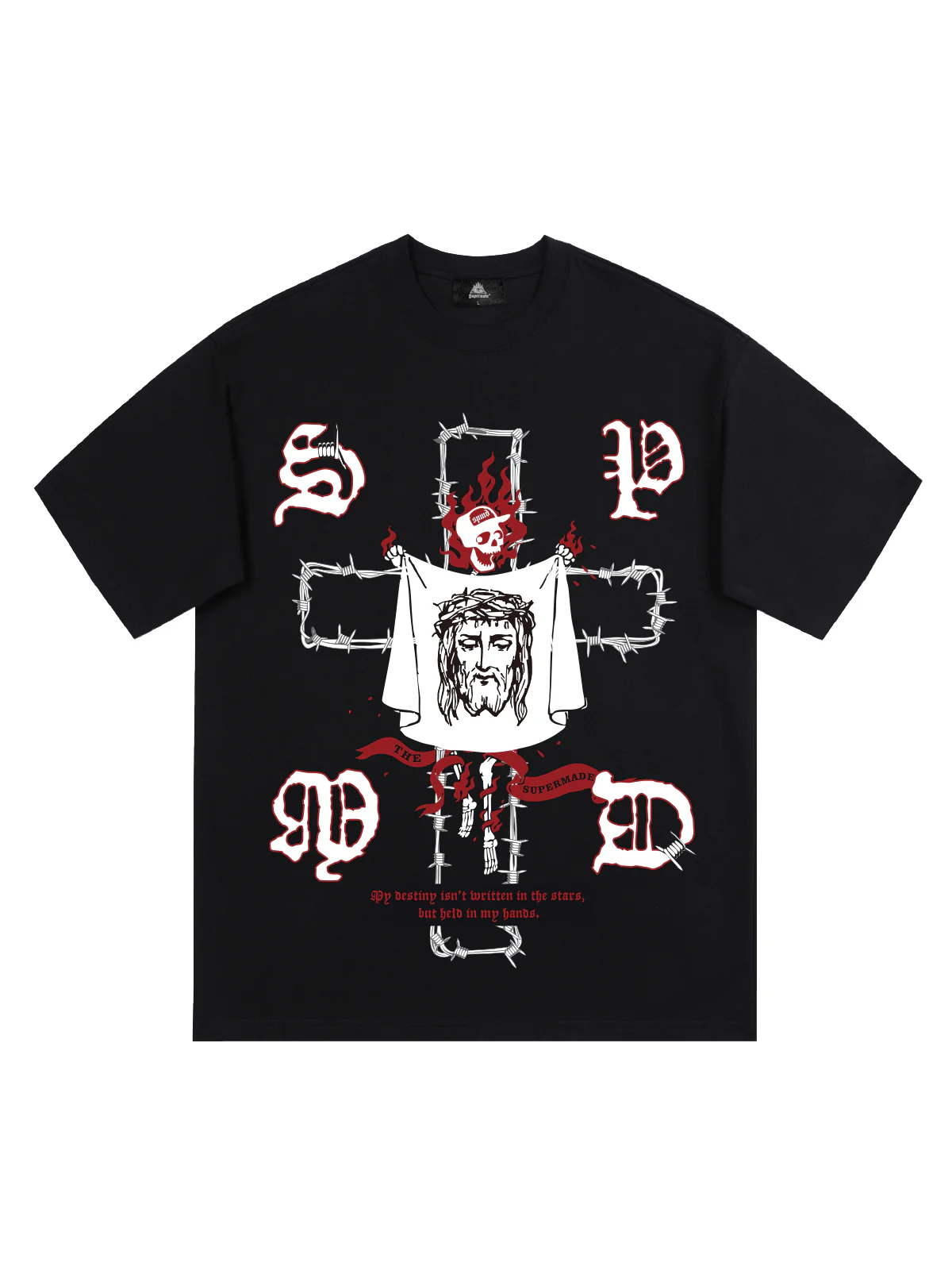 Original Skull and Jesus Print T-Shirt