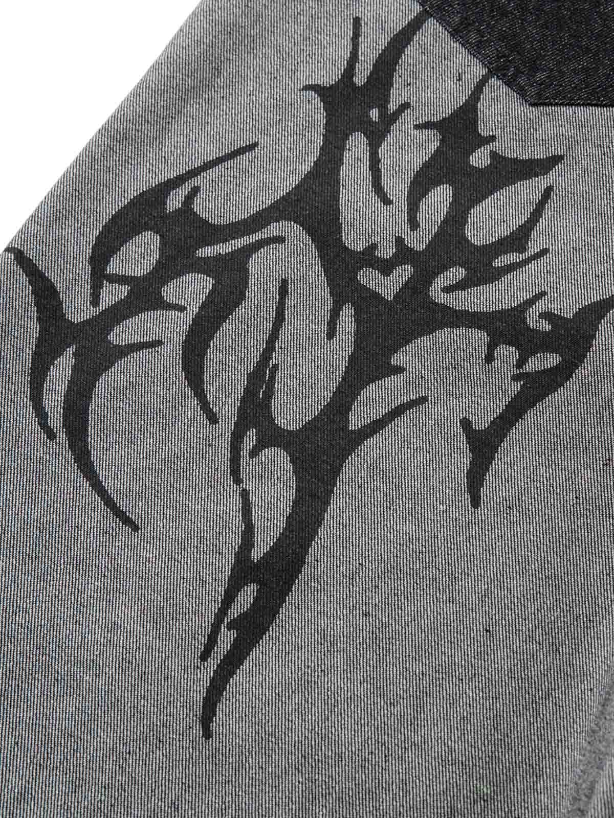 Tribal Flame Print Baggy Jeans