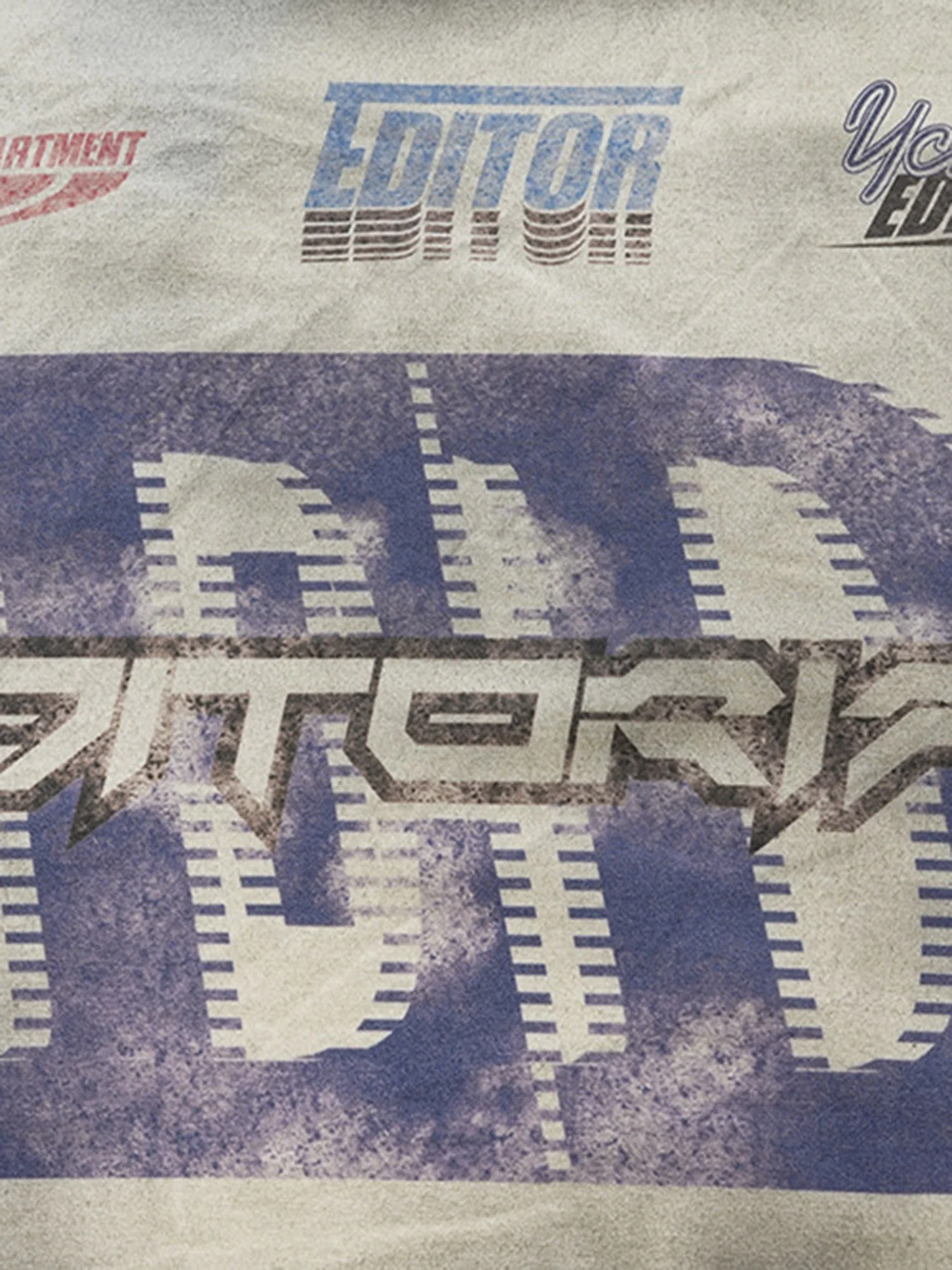 Thesupermade Dirty Wash Heavy Print Street Rap T-Shirt - 2392