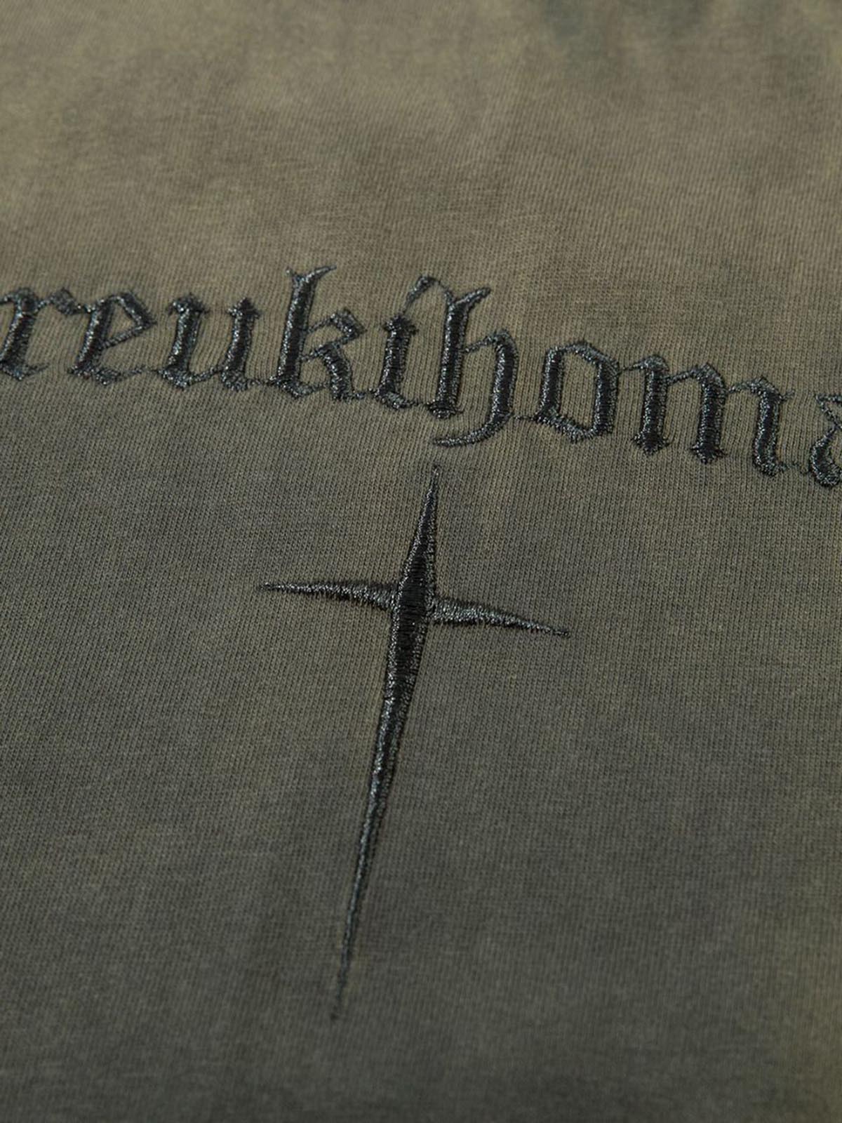 Oversized Cross and Studed T-Shirt