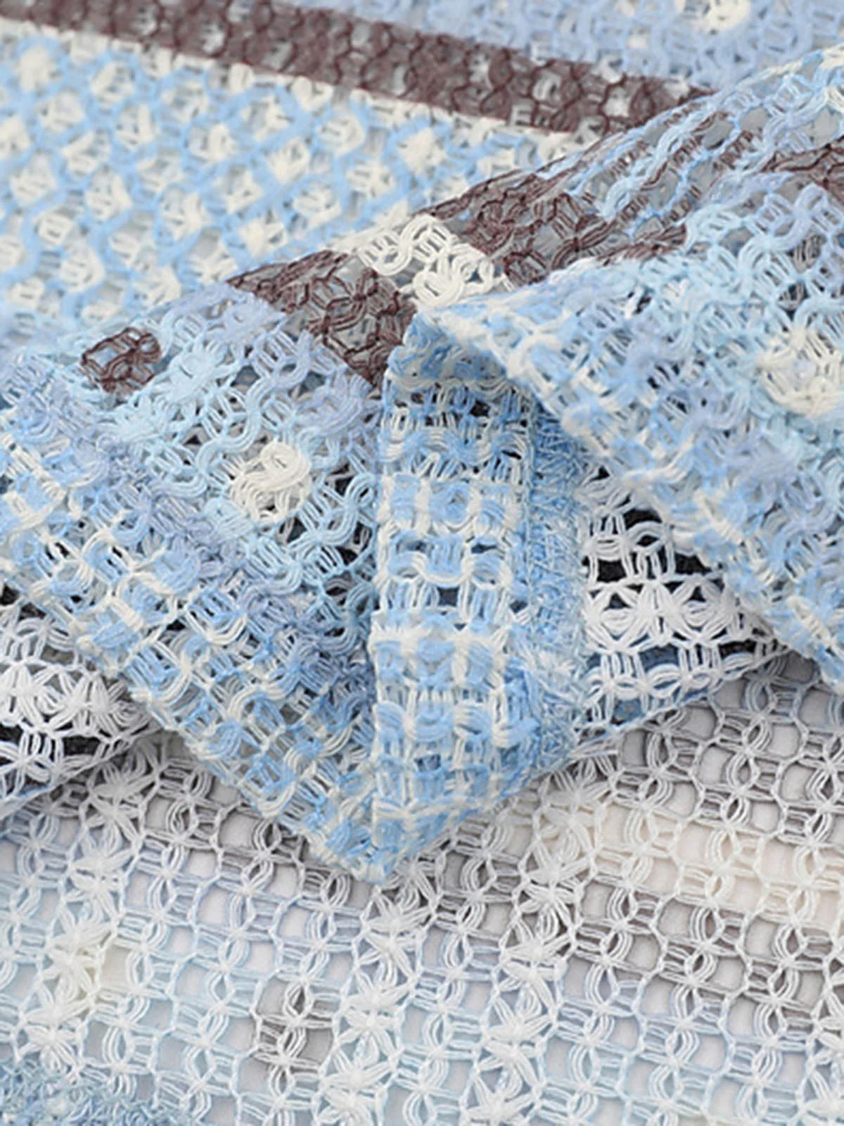 Retro Gradient Striped Hollow POLO Shirt