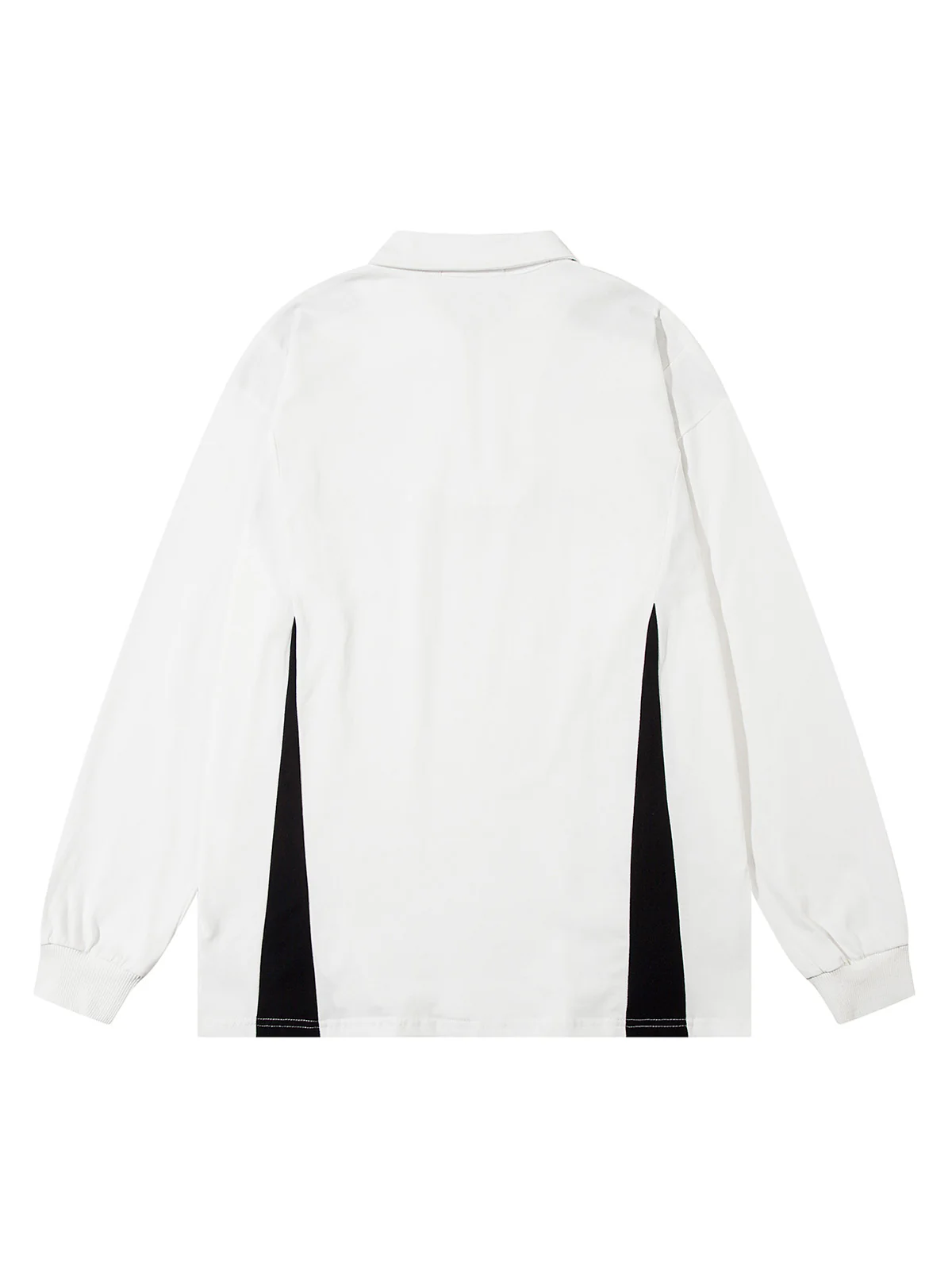 Thesupermade Star Color-Blocking Long Sleeve Quarter Zipper Shirt