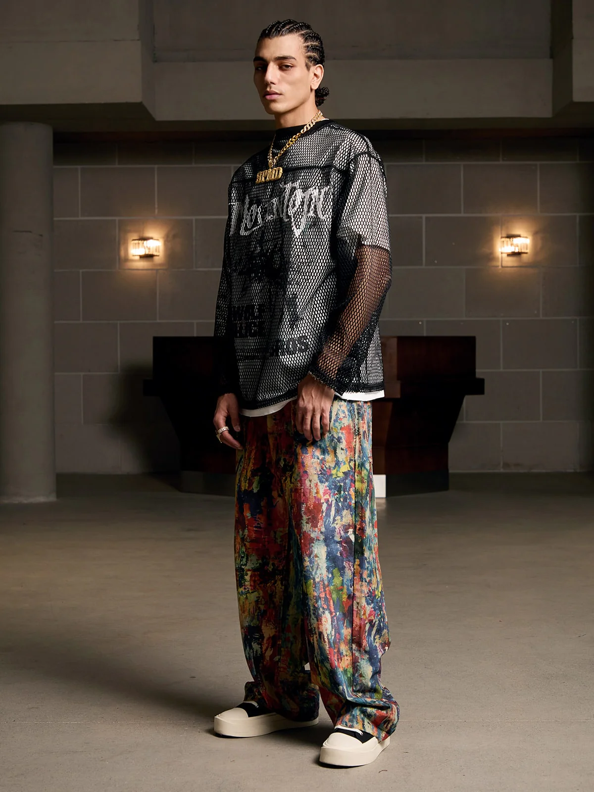 Street Oil Painting Color Straight Jeans - 2348