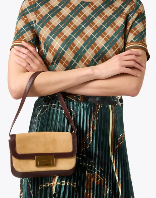 Stefania Hazel Suede Baguette Bag