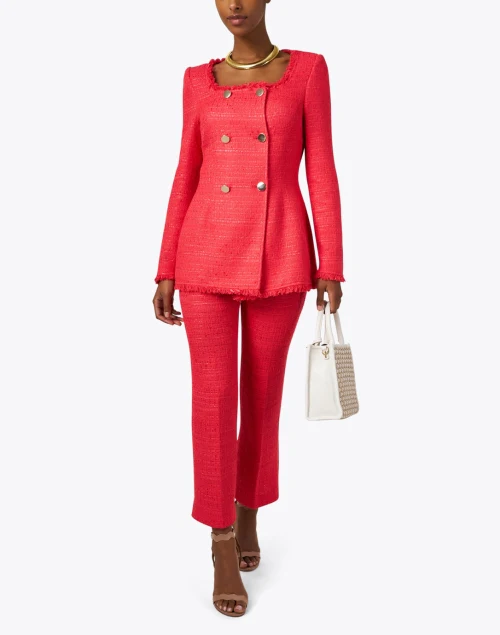 Liza Red Tweed Crop Flare Pant