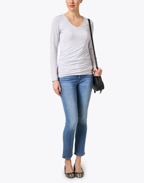 Grey Ruched Jersey Top