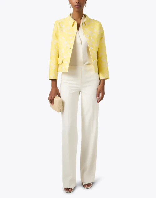Jackie Yellow Floral Jacquard Jacket