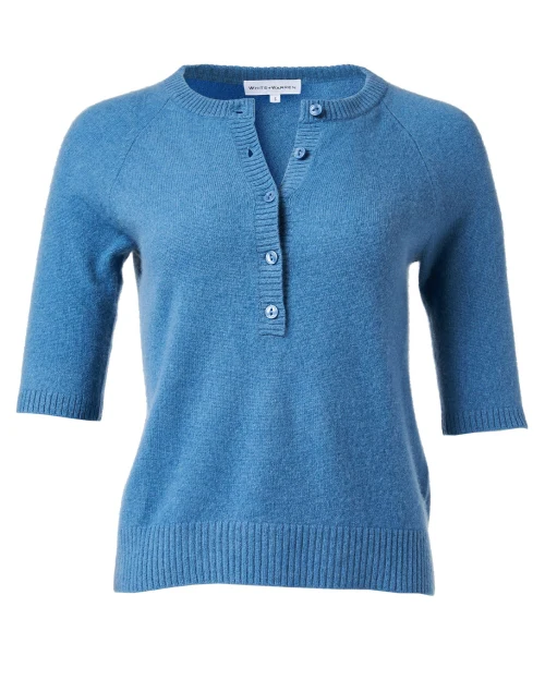 Blue Cashmere Henley Top
