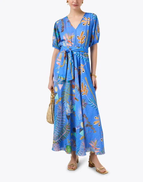 Villamarie Blue Floral Print Dress